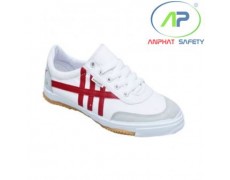 Giày bata Thượng Đình trắng sọc đỏ Size 37